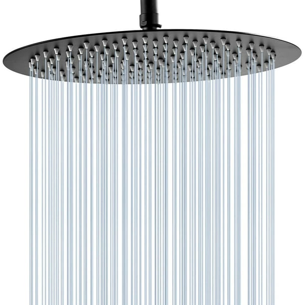 24"Square Stainless Steel Shower Head Rain Shower Top Sprayer Bathroom Faucet 